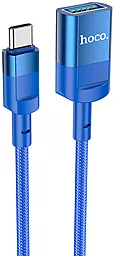 USB удлинитель 1.2м Hoco USB 3.0 Type-C - USB-A 2.0 Blue