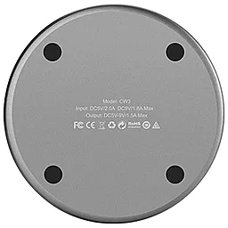 Бездротовий (індукційний) зарядний пристрій Hoco CW3A Round wireless charger metal gray - мініатюра 2