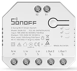 Смарт-переключатель Sonoff Wi-Fi с двойным реле и измерением мощности (DUALR3) - миниатюра 2