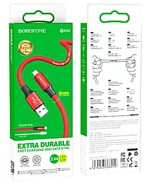Кабель USB Borofone BX82 Bountiful micro USB Cable Red - миниатюра 3