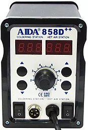 Паяльна станція турбінна, двоканальна, комбінована термоповітряна Aida 858D++ (Фен, паяльник, HAKKO, 900M, ESD Safe, 550Вт) - мініатюра 3