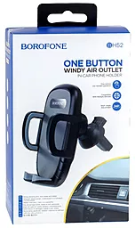 Автодержатель с автозажимом Borofone BH52 Windy Air Outlet Car Holder Black/Grey - миниатюра 4