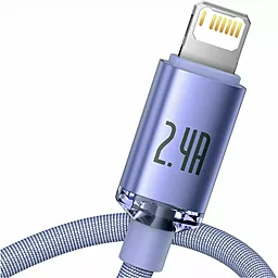 Кабель USB Baseus Crystal Shine Series 2.4A 2M Fast Charging Data Lightning Cable  Violet (CAJY000105) - миниатюра 2