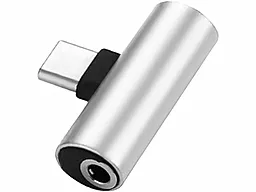 Аудіо-перехідник XoKo M-F USB Type-C -> Type-C + 3.5mm Grey (AC-205-SLV)