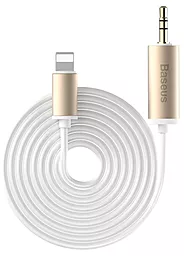 Аудіо кабель Baseus Aux mini Jack 3.5 mm - Lightning M/M Cable 1.2 м gold (NGB37-0V) - мініатюра 5
