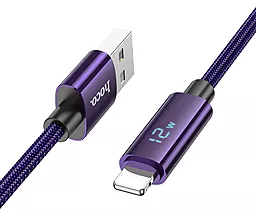 Кабель USB Hoco U125 Benefit 12w 2.4a 1.2m Lightning cable purple - миниатюра 2