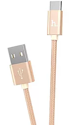 Кабель USB Hoco X2 Rapid Braided Charging USB Type-C Cable Gold - миниатюра 3