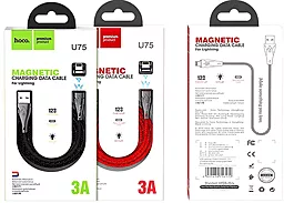 Кабель USB Hoco U75 Lightning Cable LED magnetic Blaze 1.2M 3A Black - миниатюра 5