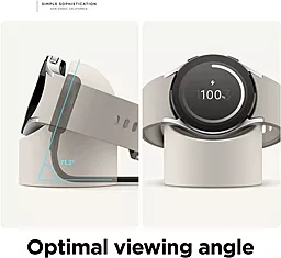 Подставка EasyLife Silicone Charging Stand для смарт-часов Samsung Galaxy Watch 3 / 4 / 5 / 5 Pro White - миниатюра 4