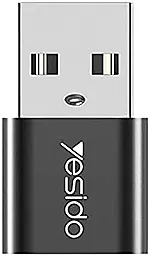 Адаптер-перехідник Yesido GS09 M-F USB-A 2.0 -> USB Type-C Black