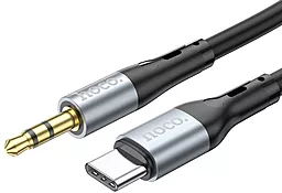 Аудио кабель Hoco UPA22 Silicone Aux mini Jack 3.5 mm - USB Type-C M/M Cable 1 м black - миниатюра 2