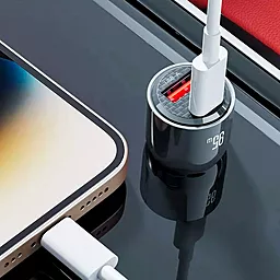 Автомобильное зарядное устройство XO CC58 95w USB-C/USB-A ports car charging black - миниатюра 3