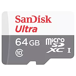 Карта пам'яті SanDisk microSDXC 64GB Ultra Class 10 UHS-I + SD-адаптер (SDSQUNB-064G-GN3MA) - мініатюра 2