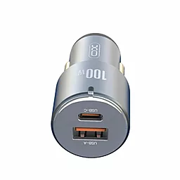 Уценённый Автомобильное зарядное устройство с поддержкой быстрой зарядки XO CC47 100W PD 65W + QC3.0 35W USB-C+A Black - миниатюра 3
