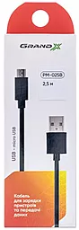 Кабель USB Grand-X 2.5M micro USB Cable Black (PM025B) - миниатюра 3