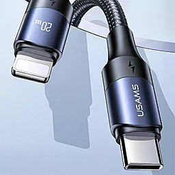 Кабель USB PD Usams U71 20W 2.4A 2M USB Type-C - Lightning Cable Black - миниатюра 6