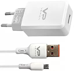 Сетевое зарядное устройство Veron VR-C13Q 18W 3.0A USB-A + micro USB cable White - миниатюра 2