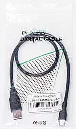 Кабель USB PowerPlant 1.5M micro USB Cable Black (KD00AS1243) - миниатюра 2