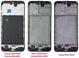 Дисплей Samsung Galaxy M30s M307 с тачскрином и рамкой, оригинал, Black - миниатюра 2