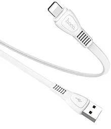 USB Кабель Hoco X40 Flat Noah TPE Lightning 2.4A White