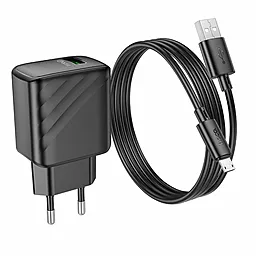 Сетевое зарядное устройство Hoco CS21A 18w QC home charger + micro USB cable black - миниатюра 7