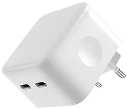 Сетевое зарядное устройство с поддержкой быстрой зарядки для Apple 35W Dual USB-C Port Power Adapter White - миниатюра 2