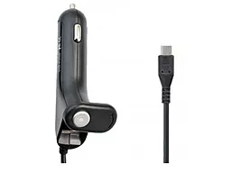 Автомобильное зарядное устройство Cord micro USB + USB 2000mA Black (CC30-M21.1) - миниатюра 2