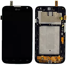 Дисплей LG L70 Dual (D325) с тачскрином и рамкой, оригинал, Black