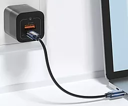 Кабель USB PD Essager Holder Storage 60w 3a 0.28m 3-in-1 USB-C to Type-C/Lightning/micro USb cable black - миниатюра 7