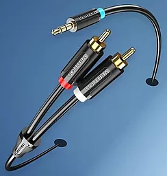 Аудио кабель Vention AUX mimi Jack 3.5mm - 2xRCA M/M cable 1.5 м black (BCLBG) - миниатюра 6