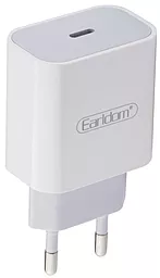 Мережевий зарядний пристрій з швидкою зарядкою Earldom ES-EU3 20w PD USB-C home charger white