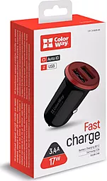 Автомобильное зарядное устройство ColorWay 17w 3.4a 2xUSB-A ports home charger black/red (CW-CHA026-BK) - миниатюра 4