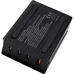 Сетевое зарядное устройство Vinga 100w GaN PD/QC 3xUSB-C/USB-A ports wired charger black (VCPCH100CB) - миниатюра 5