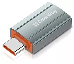 OTG-переходник ColorWay M-F USB Type-C -> USB-A Gray (CW-AD-AC)