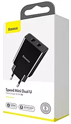 Сетевое зарядное устройство Baseus Speed Mini 2USB 10.5W Black (CCFS-R01) - миниатюра 6
