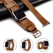 Змінний ремінець для розумного годинника Apple Watch iCarer Classic Genuine Leather Quadri Watch band 38mm Orange - мініатюра 2