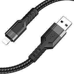 Кабель USB Hoco U110 2.4A 1.2M Lightning Cable Black - миниатюра 2
