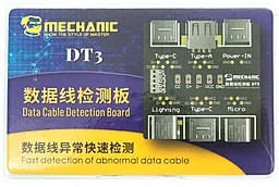 Тестер для проверки кабелей синхронизации и зарядки MECHANIC DT3 MicroUSB+Type-C+Lighting - миниатюра 3