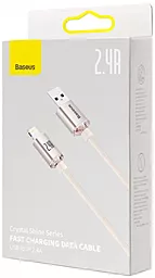 USB Кабель Baseus Crystal Shine 2.4A USB Lightning Cable Pink (CAJY001104) - мініатюра 7