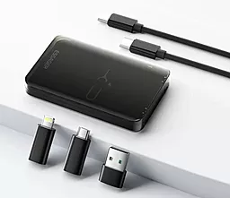 Кабель USB PD Essager Holder Storage 60w 3a 0.28m 3-in-1 USB-C to Type-C/Lightning/micro USb cable black - миниатюра 5