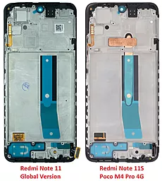 Дисплей Xiaomi Redmi Note 11S, Redmi Note 12S с тачскрином и рамкой (OLED), Black - миниатюра 2