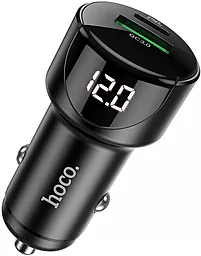 Автомобильное зарядное устройство с быстрой зарядкой Hoco Z42 Light Road PD20W + QC3.0 3A Black - миниатюра 3