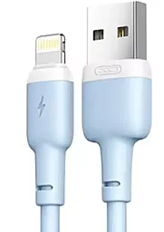 USB Кабель XO NB208 Liquid Silicone 12w 2.4a Lightning cable blue