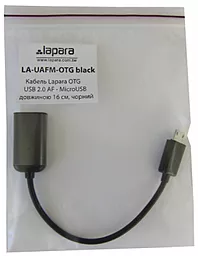 OTG-переходник Lapara 0.16m M-F micro USB -> USB A Lapara (LA-UAFM-OTG black) - миниатюра 3