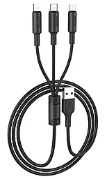 Кабель USB Hoco X25 Soarer 3-in-1 USB Type-C/Lightning/micro USB Cable Black - миниатюра 4