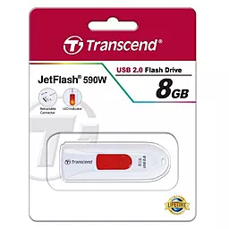 Флешка Transcend 8Gb JetFlash 590 White USB 2.0 (TS8GJF590W) - мініатюра 4