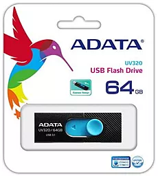 Флешка ADATA 64GB UV320 USB 3.1 (AUV320-64G-RBKBL) Black/Blue - миниатюра 4