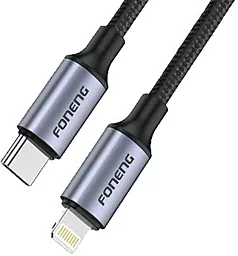 Кабель USB PD Foneng X95 20w 3a 1.2m USB Type-C - Lightning cable black (X95-CA-TCIP) - миниатюра 3