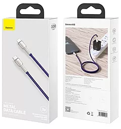 Кабель USB PD Baseus Cafule Metal 20W USB Type-C - Lightning Cable Purple (CATLJK-A05) - миниатюра 4