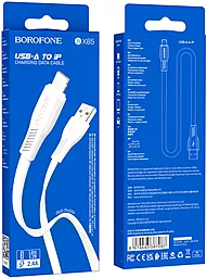Кабель USB Borofone BX85 Auspicious 2.4A Lightning Cable White - миниатюра 4